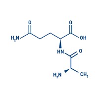 Structure of L-Alanyl-L-Glutamine dipeptide with two amino acids linked by a peptide bond that supports cell repair.