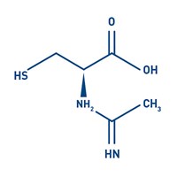 Structure of N-Acetyl L-Cysteine with thiol (HS), acid (COOH), amine (NH2) groups, and an imidazole ring.