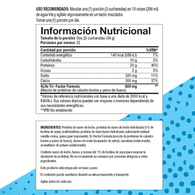 Bolivia pro tf nutritional facts