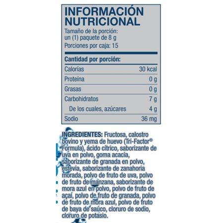 bolivia rio vida stix nutritional facts