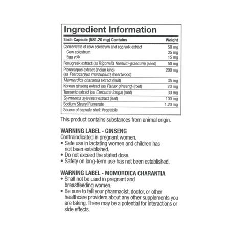 Tf Glucoach ingredients