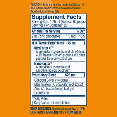 Spray Orange Nutrition Facts