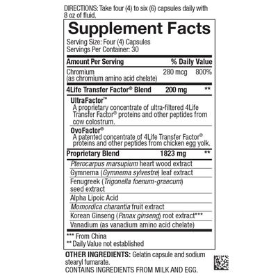 GluCoach Supplement Facts