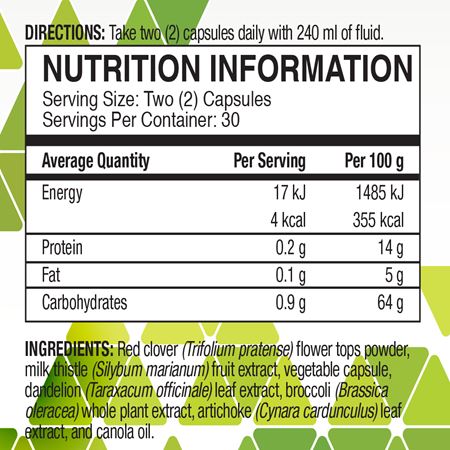LiveRite Nutritional facts
