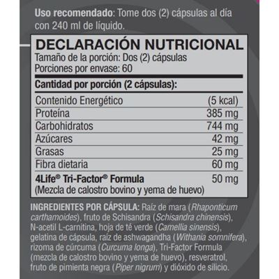 bolivia renuvo nutritional facts
